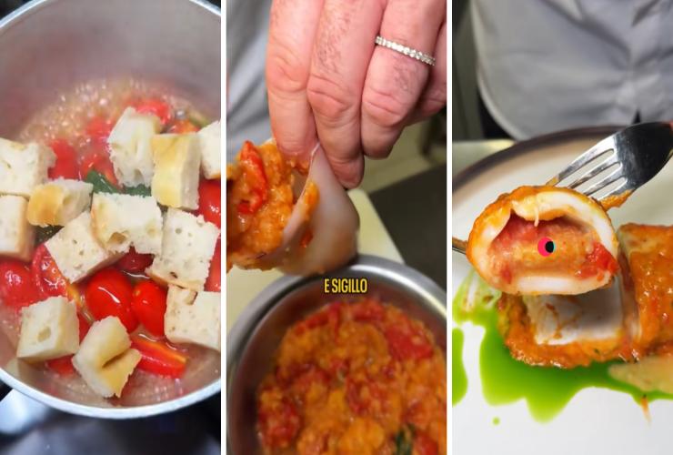 Calamari con pappa al pomodoro